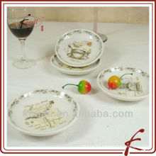set of 4 , round ceramic dish - ceramic plate set